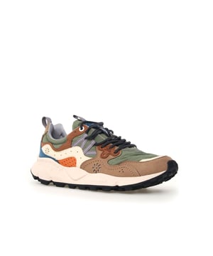 Quintessentially Flower Mountain  the Yamano 3 is an eye-catching  eclectic urban design crafted from Japanese fabrics and suede overlay inserts. Inspired by the bright colours and motifs of nature. Perfect for those seeking quality and all-day comfort in the form of a contemporary  expressive silhouette.