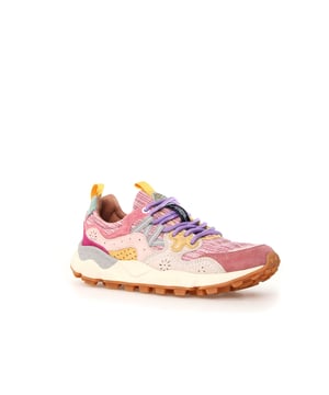 Quintessentially Flower Mountain  the Yamano 3 is an eye-catching  eclectic urban design crafted from Japanese fabrics and suede overlay inserts. Inspired by the bright colours and motifs of nature. Perfect for those seeking quality and all-day comfort in the form of a contemporary  expressive silhouette.