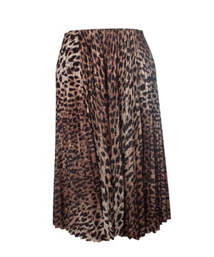 VINTAGE, UVP WIE NEU  
Balenciaga, Hoch geschnittene, leopardgemusterte, seidene, plissierte Midi-Rock mit Korsett. Der Artikel ist in ausgezeichnetem Zustand.