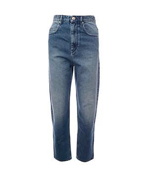 100% cotton These blue Isabel Marant ?toile Corsy tapered jeans feature a classic five pocket design, a high waist, a straight leg and a logo at the back pocket