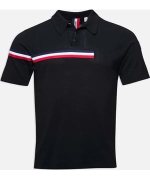 61% Cotton 35% Polyamide 4% Polyester. An embroidered rooster logo badge on the arm ties the tricolor details to Rossignol's rich alpine legacy. Ultra-soft cotton-blend fabric keeps you feeling comfortable. The shirt's tailored fit is inspired by sport chic style