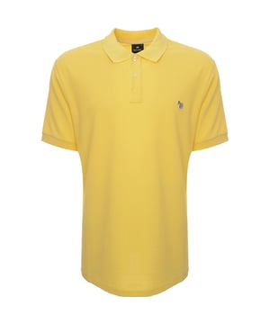 The Paul Smith Men's Yellow Chartreuse Organic Cotton Zebra Polo Shirt is crafted from 100% organic cotton. This classic polo includes a regular fit, a two-button placket, contrast internal collar binding, and the iconic Zebra logo on the chest.