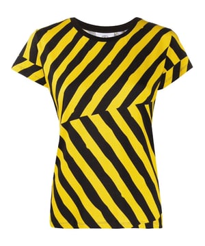 48% Cotton 47% Modal 5% Elastane. Yellow and black cotton-blend striped T-shirt from Rossignol featuring a striped print, a round neck, short sleeves, a slim fit and a straight hem