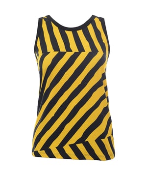 48% Cotton 47% Modal 5% Elastane. Known for his whimsical and witty approach to fashion, French designer Jean-Charles de Castelbajac brings a rock'n'roll edge to the JCC tank top for women. Made from thick cotton, it's ultra-comfortable. The front and back are decorated with stripes and squares
