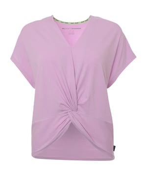95% viscose, 5% elastane. Elevate your active look with this stunner from DKNY Sport, a lightweight T-shirt with a stylish twist at the front.