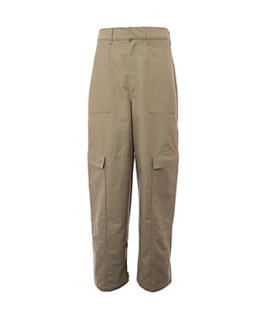 100% CottonTrousers in medium-weight washed cotton featuring a balloon silhouette and a detachable belt detail on the left leg.
