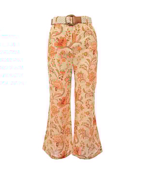 100% Linen These Junie cropped linen flared pants feature a zipper fly and button &amp; hook fastenings. With side slit pockets and back pockets