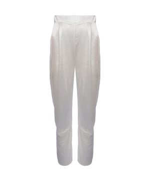 94% Polyester &amp; 6% Elastane. These high rise trousers from TFNC come with pleat detail and are in a straight fit.