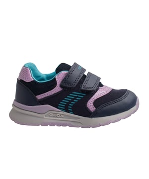 Die Mädchen-Sneaker Geox vereinen modernes Design und Komfort, um die Kleinen bei ihren täglichen Abenteuern zu begleiten. Mit sportlichem Stil und attraktiven Farben bieten diese Mädchen-Sneaker einen vielseitigen und funktionalen Look.

 Details:
 - Atmungsaktiv.
 - Verschlussart: Doppelter Klettverschluss am Spann.
 - Rutschfeste Sohle.
 - Die perforierte Sohle ermöglicht den Füßen eine natürliche Atmung.
 - Antibakterielle Innensohle.
 - Flexy-System.
 - Geox Breathe: Technologie, die für eine bestmögliche Luftzirkulation sorgt und den Körper auf optimaler Temperatur hält. Das System bietet maximalen Komfort durch Atmungsaktivität und ein hohes Maß an Temperaturregulierung.

 Die Mädchen-Sneaker Geox sind die perfekte Kombination aus Style, Komfort und Funktionalität. Sein sportliches Design mit Klettverschluss ermöglicht ein bequemes Tragen im Alltag, während die atmungsaktive Geox-Technologie Ihre Füße kühl und bequem hält.
 Komposition: Außen: Öko-Leder, Textil; Innenausstattung: Textil; Sohle: Gummi; Vorlage: Textil
 Pflege:
Verwenden Sie ein feuchtes Tuch oder eine weiche Bürste.
 Nicht in der Maschine waschen.
 Lassen Sie es an der Luft trocknen, ohne direkte Sonneneinstrahlung oder Hitze.