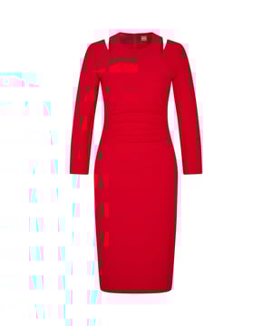 Womens BOSS Dadeka Dress in red.61% Recycled polyester - 26% Viscose - 7% Cotton - 6% Elastane.  Dry clean.Ref: 50486042-622