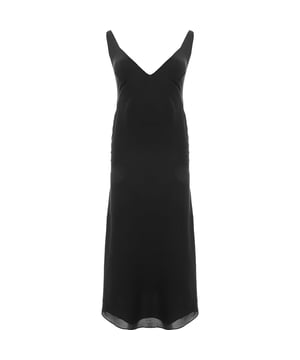100% silk. Raeyâ€™s V-neck slip dress is made in the UK from silk crepe for a fluid drape and refined with stitched bustline darts
