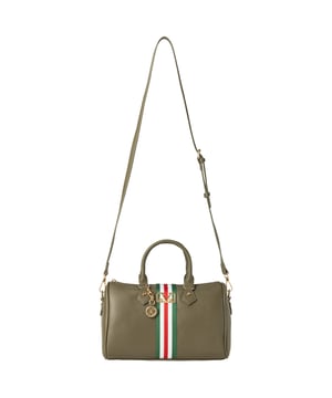 19v69 ITALIA Handtasche FILIA kombiniert sportliche Streifenoptik mit elegantem Design. Goldene Details und ein verstellbarer Schulterriemen runden die Tasche stilvoll ab – perfekt für City, Büro oder Freizeit.