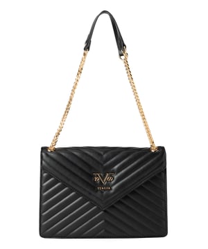 De BIANCA handtas van 19v69 ITALIA straalt pure elegantie uit met zijn heldere flapvorm en geraffineerde chevron quilting. De gouden schakelbandjes en de veganistische lederlook maken hem tot een stijlvolle highlight voor speciale gelegenheden.