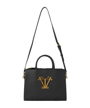 De 19v69 ITALIA ESRA handtas maakt een geraffineerd statement met het goudkleurige logo-embleem en de duidelijke structuur. Het zwarte lederlook ontwerp oogt klassiek en modern tegelijk - ideaal voor kantoor en speciale gelegenheden.