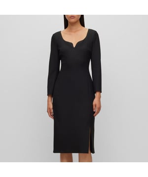 Womens BOSS Dihera1 Dress in black.Main material: 67% Viscose  29% Polyester  4% Elastane.  Lining: 54% Viscose  43% Polyamide  3% Elastane.  Dry clean.Ref: 50502945-001