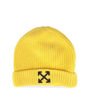 Juniors Off White Arrow Beanie.- Geribd.- Groot pijl-logo.- 100% Katoen. Ref: OBLC0010011810.