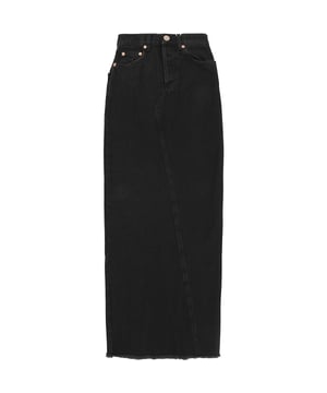 100% organic cotton. Using organic cotton, Raey constructs this pencil maxi skirt with a split back and a raw-edge hem.
