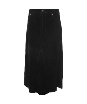 100% Suede. Raey suede A-line midi skirt. Featuring belt loops, a concealed zip fastening, a fishtail back, and five pockets