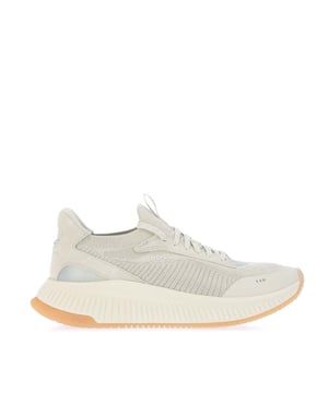 Heren Boss TTNM EVO Trainers in beige.- Bovenwerk van leer en textiel.- Vetersluiting.- Sock-achtige pasvorm.- Gewatteerde kraag en enkel.- Treklus.- Geribbelde zool.- Ref: 50498904270