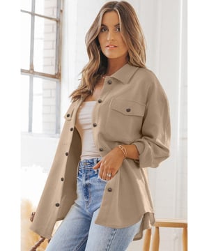 Solid jacket ensures easy coordination with your existing wardrobe
  Crafted from a textured fabric adding visual interest and depth
  Turn
  down collar for a classic touch
  Perfect for transitional weather or layering
  Available for women
Material: 95% Polyester 5% Elastane