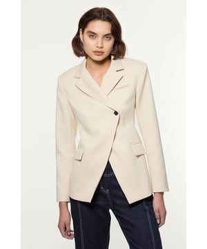 Soft Structured Asymmetric Tailored Single Breasted Blazer