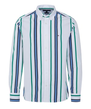 100% Algodón; camisa de Tommy Hilfiger; Modelo: MW0MW34554 0CD; fabricado de alta calidad; suave algodón orgánico; corte regular; cuello abotonado; tapeta con 7 botones; puños de barril; detalles del logo de Tommy Hilfiger.