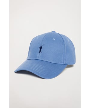 Baseballkappe mit sechs Einsätzen, hergestellt aus Baumwollköper. Mit verstellbarer Schnalle auf der Rückseite mit eingraviertem Detail von Polo Club. Durchmesser ca. 50 bis 60 cm. Borte mit dem Markenlogo auf der Innenseite der Nähte und Polo Club Etikett. Vorgekrümmter Schirm. Rigby Go Logo-Stickerei in Kontrastfarbe.