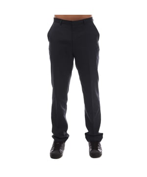 Mens HUGO Simmons202 Trousers in dark blue.- Concealed button and hook fastening at the waist.- Belt loops.- Side pockets.- Regular fit.- 74% Virgin Wool  17% Polyester  9% Polyamide.- Ref: 50433672404
