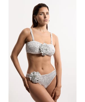 Sequin Cut Out Rosette Bikini Top