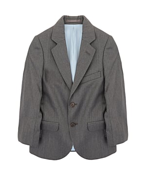Hackett London Boys Plain Wool Blazer Jacket With Sky Blue Lining In Grey