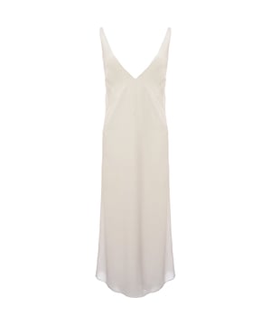 100% silk. Raey?s V-neck slip dress is made in the UK from silk crepe for a fluid drape and refined with stitched bustline darts
