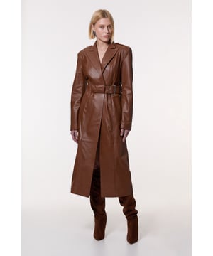 Experience updated tailoring essentials with our tailored coat, with a longline design and straight silhouette, made in supple real leather. The belted waistline guarantees a flattering silhouette, and this piece can easily be paired with jeans or tailored separates for a formal look to keep reaching for. Leather Tailored Belted Coat High Quality Real Leather Flattering Straight Silhouette Formal, Collared Neckline Belted WaistlineShop this seasons belted coats and jackets or browse the full collection of coats and jackets now.