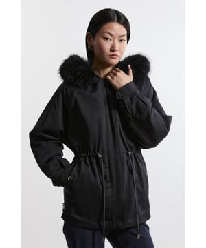 Be protected from the elements in our parka coat, made in high quality, thick, fabric lined with luxurious faux fur, featuring cinched, drawstring detailing at the waist. Wear it over any outfit, whether heading out for a wintery walk or to the office. Faux Fur Lined Hooded Parka Coat Comfortable, Relaxed Silhouette Thick, Faux Fur Lining Through Entire Piece Drawstring Waist Accent Pocket Features Faux Fur Lined Hood Warm, High Neckline Hooded Design