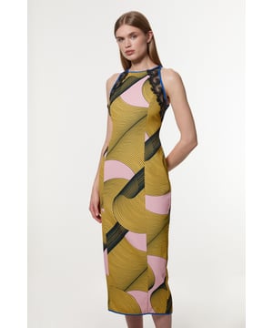 Architectural influences, brought to life through print; Karen Millen presents a new collection in collaboration with Amelia Graham. Demand attention in our midi dress, with an entirely printed design which is as vibrant as it is eye catching. Style it with strappy heels for an occasion look that is guaranteed to turn heads from wedding guest days to holiday evenings. Amelia Graham Printed Cady Lace Detail Woven Midi Dress Statement Geometric Print Formal, High Neckline Figure Hugging Fit Textured Lace Trims Zip Back FasteningDiscover this seasons lace dresses or browse the full collection of women's dresses now.