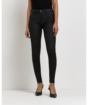 Super skinny fit, Stretchy,  lightweight denim fabric, Mid Rise, Coated, Button and zip fly fastening, Stitched down front pockets, Functional back pockets, Belt loops, Made from Responsibly Sourced Cotton via our par