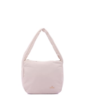 Bolso bandolera para mujer. El cierre es con cremallera. Los bolsillos internos son uno con cremallera y dos abiertos. Hay dos bolsillos externos con cremalleras a los lados. Falta la correa para el hombro. El asa es de tela. Hay un compartimento interno. El material exterior es tela. Internamente está forrado en poliéster. Medidas: 33x30x12 cm. Producto de moda