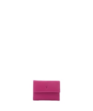 Cartera de mujer. El cierre es con botón de presión. Los bolsillos internos son tarjeteros para billetes y monedas. Los bolsillos externos son uno en la parte trasera con botón a presión. Falta la correa para el hombro. Falta el mango. Hay dos compartimentos internos. El material exterior es ecopiel. Internamente está forrado en poliéster. Medidas: 10x7,5x2 cm. Producto de moda