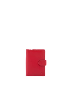 Damenbrieftasche mit Druckknopfverschluss. eines mit Reißverschluss, Kartenhalter und Geldscheinhalter-Innentaschen. fehlende Außentaschen. fehlender Schultergurt. fehlender Griff. Drei Innenfächer.  Außenmaterial. Innen mit Polyester gefüttert. Maße: 13x9,5x4 cm. Modeprodukt
