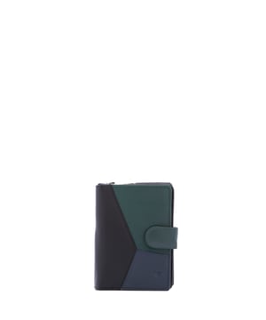 Damenbrieftasche mit Druckknopfverschluss. eines mit Reißverschluss, Kartenhalter und Geldscheinhalter-Innentaschen. fehlende Außentaschen. fehlender Schultergurt. fehlender Griff. Drei Innenfächer.  Außenmaterial. Innen mit Polyester gefüttert. Maße: 13x9x3 cm. Modeprodukt