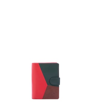 Cartera de mujer. El cierre es con botón de presión. Los bolsillos internos son uno con cremallera, tarjetero y porta billetes. Los bolsillos externos están ausentes. Falta la correa para el hombro. Falta el mango. Hay tres compartimentos internos. El material exterior es ecopiel. Internamente está forrado en poliéster. Medidas: 13x9x3 cm. Producto de moda