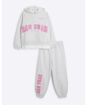 2 piece outfit, San Francisco graphic print, Hoodie, Long sleeves, Hybrid hem, Joggers, Cuffed hem, Elasticated waist