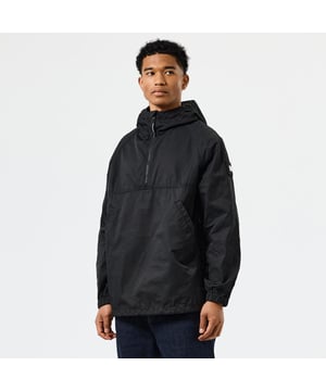Mens Weekend Offender Piotti Smock Over-Top in black.- Three piece hood with adjustable  internal drawcord.- Centre front 1-4 zip with WO branded zip puller and zip guard.- Angled side entry welt pockets with concealed press stud fastening.- Elasticated cuffs.- Adjustable drawcord to hem.- Detachable WO badge to sleeve.- Regular fit.- Shell: 100% Cotton. Mesh Lining: 100% Polyester.- Ref: OTAW2401BK