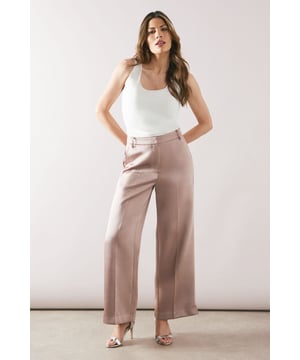 Chic square cut design for a modern silhouette
        Ankle grazer length perfect for showcasing footwear
        Wide-leg style offering comfort and sophistication
        Clean-lined waistband for a sleek finish
        Versatile woven fabric suitable for various occasions
    
    Embrace effortless elegance with these square cut ankle grazer trousers from Wallis. The wide-leg silhouette presents a contemporary twist on classic tailoring, ideal for the fashion-forward woman who values both style and comfort. Perfect for daywear, these trousers can be styled with a crisp white blouse and ballet flats for a sophisticated look at family gatherings. For a more casual ensemble, pair with a soft knit jumper and trainers. The ankle grazer length allows you to showcase your favourite footwear while maintaining a polished appearance. The clean lines and regular fit make these trousers a versatile addition to your wardrobe, easily transitioning from a day at the office to an evening out with friends. Add a touch of glamour with statement jewellery and a clutch bag for those special occasions where you want to feel both comfortable and chic.