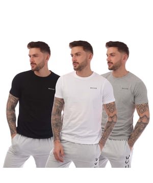 Mens Nicce Sully 3- Pack Plain T- Shirt in black grey white.- Crew neck.- Short sleeves.- Printed branding.- Straight hem.- 100% Cotton.- Ref: NC2P129061BS2