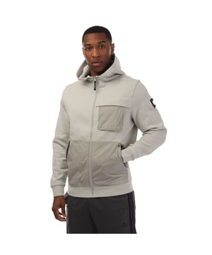 Heren Weekend Offender Daponte Zip-Through Hoodie in lichtgrijs.- Driedelige capuchon.- Middenvoor ritssluiting met WO merkritstrekker.- 100% Nylon parachute kangoeroezak met welt ingang en WO merk drukknopen.- Gegroeide zakklep op borst met 3D zichtbare zak.- Comfort rib manchetten en zoom.- Afneembare WO badge op mouw.- Buitenkant: 100% Katoen. Afwerking: 100% Nylon.- Ref: HDAW2408LIG