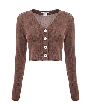Body: 50% Polyester, Body: 45% Viscose, Body: 5% Elastane Stay cozy and stylish with the Glamorous relaxed cropped cardigan in a beautiful brown melange knit. Made from a blend of 50% polyester, 45% viscose, and 5% elastane, this cardigan offers a soft and comfortable fit with a touch of stretch. The relaxed silhouette and cropped length make it perfect for layering over your favorite tops and dresses. The brown melange knit adds a warm and textured look, making this cardigan a versatile addition to your wardrobe. Pair it with high-waisted jeans or a skirt for a chic and effortless outfit.