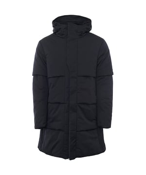 100% Polyester. Rossignol Covershield Overcoat in Black, Made in Italy, Covershield Technology, Style Code: RLKMJ35E