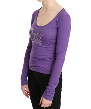 Brand: EXTE
  Condition: Brand new with tags
  Style: Blouse
  Color: Purple Crystal Embellished
  Material: 65% Polyester 35% Cotton
  Sleeve Length: Long sleeves
  Design: Eye
  catching Purple Crystal Embellishments
  Details: Logo details
  Gender: Women