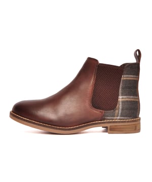 These slip-on Jenny ankle boots from Silver Street are the perfect blend of style and comfort. The upper is crafted from premium leather, accented with tweed detailing for a sophisticated touch.
 Featuring twin gussets for comfort and easy wear, they also come with a durable rubber outsole and a slightly raised heel for added support. 
 The interior is lined with a combination of textile and other materials, ensuring fatigue free wear throughout the day.
 - Leather upper 
 - Twin gusset detailing 
 - Heel pull tab and slip on design for easy on/off wear
 - Slightly raised heel 
 - Textile lining 
 - Durable rubber outsole