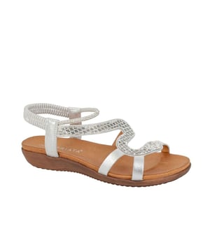 These Cipriata Serpent sandals blend eye-catching style with everyday comfort. The jewelled upper adds a hint of sparkle, while the elasticated sling-back design ensures a secure and flexible fit. Designed with a synthetic upper and padded PU sock, these sandals deliver all-day comfort, making them perfect for casual outings or summer adventures. 
 - Synthetic upper 
 - Elasticated sling back design 
 - Jewelled upper 
 - PU lining 
 - Padded PU Sock 
 - TPR sole